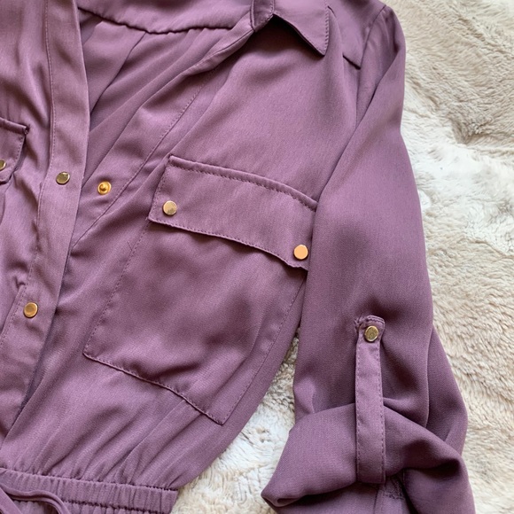Purple and gold Dynamite (S) blouse dress - Picture 3 of 5